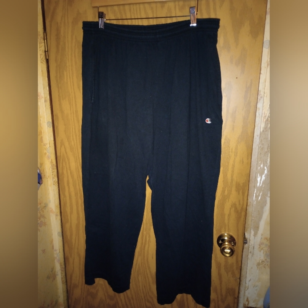 Champion Jogger Sweatpants Authentic Athletic Wear Black Mens XL Drawstring